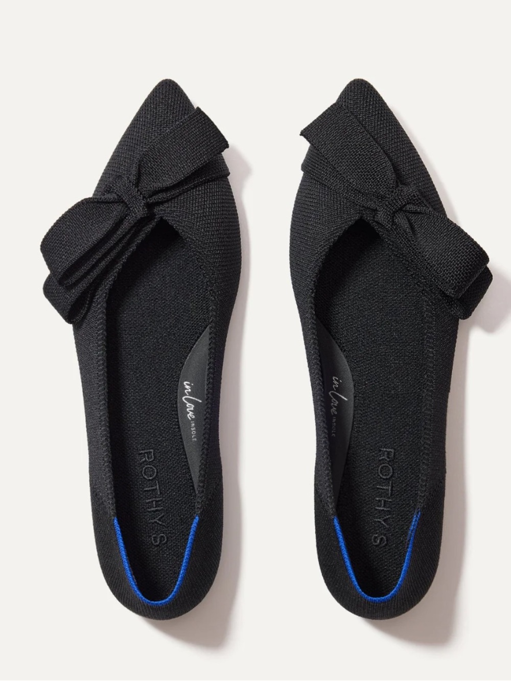 Rothy's The Bow Point II - Wide in Siren (Black) size 9.5W New in box!